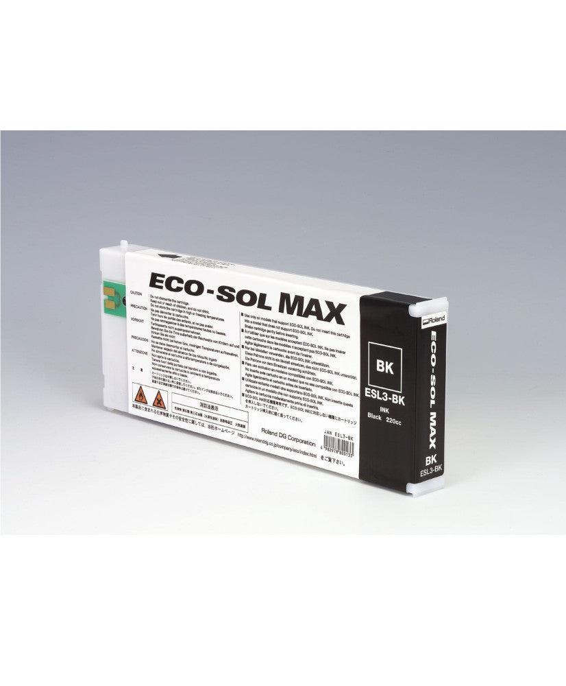 Encre Roland ECO-SOL MAX (ESL3) — Noir 220 cc (ESL3-BK)