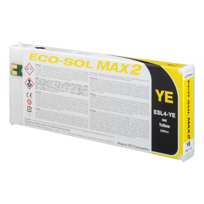 Encre Roland ECO-SOL MAX 2 (ESL4) — Jaune 220 cc (ESL4-YE)