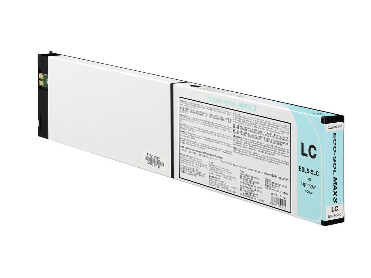 Encre Roland ECO-SOL MAX 3 (ESL5) — Cyan clair 500 cc (ESL5-5LC)