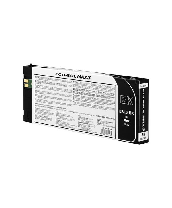 Encre Roland ECO-SOL MAX 3 (ESL5) — Noir 220 cc (ESL5-BK)